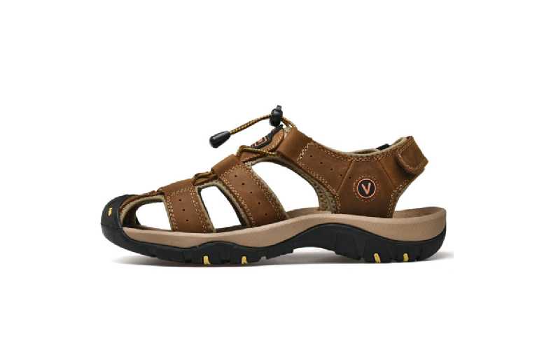 Men's Leather Baotou Sandals - Casual Breathable Summer Footwear | Wowcher