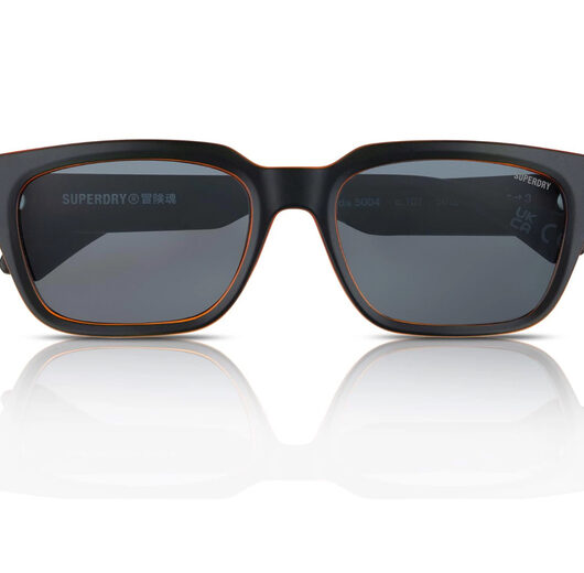 Superdry SDS-5004 Men's Square Sunglasses - UV400 Protection, Matte Black & Orange Frame | Wowcher